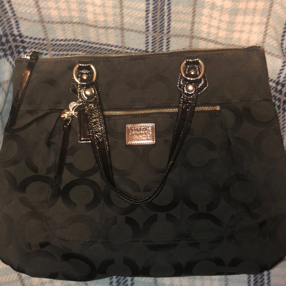 (Preowned) Coach Black Fabric Tote